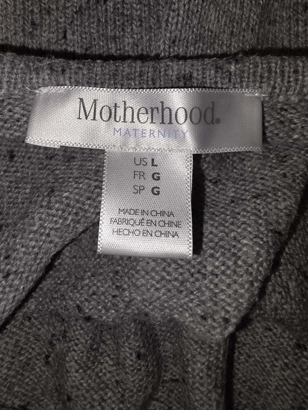 Motherhood Maternity Sweater Size L Gray Speckles - Picture 4 of 8
